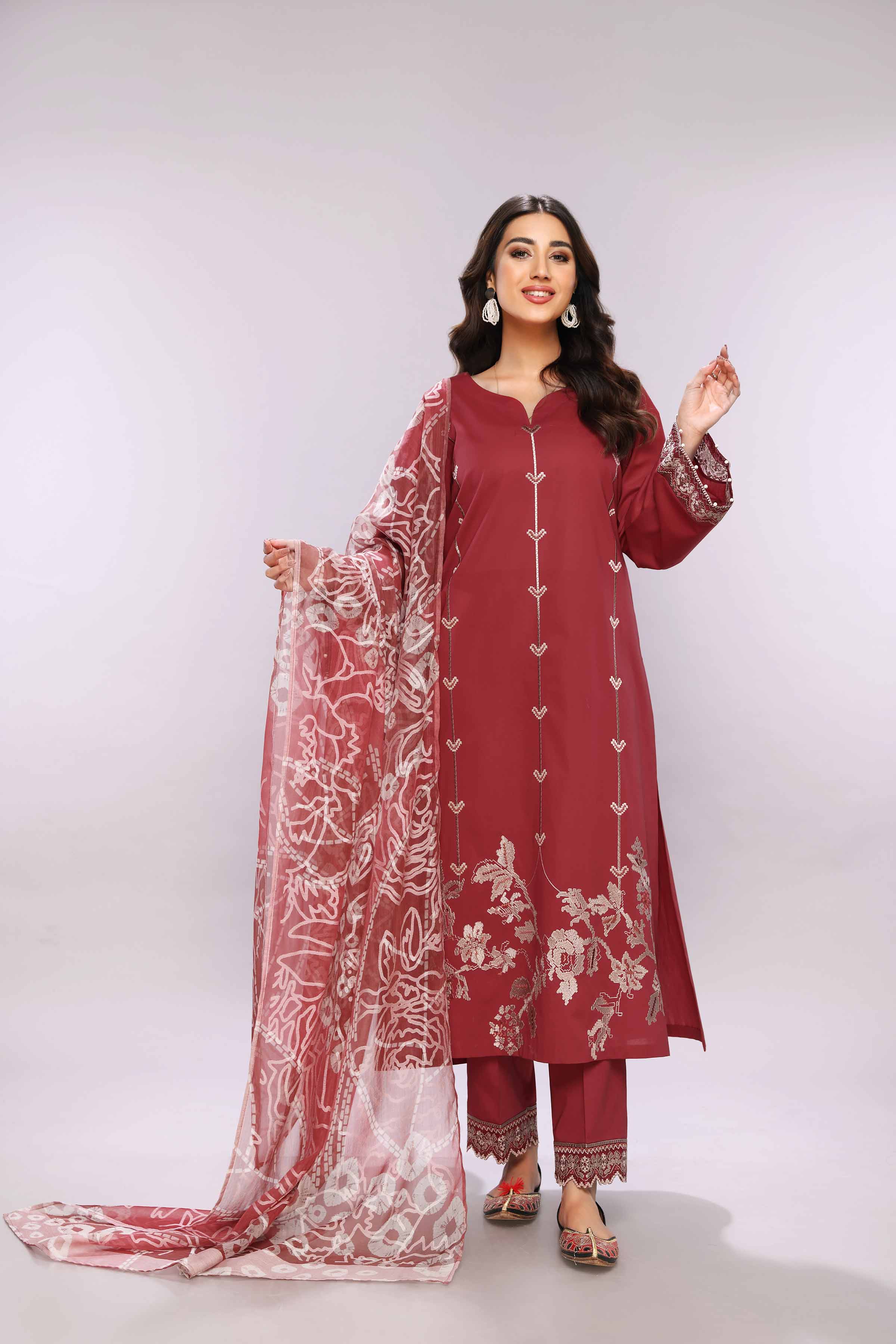 3 Piece Unstitched Dyed Embroidered Summer Collection 2023 Nishat Linen
