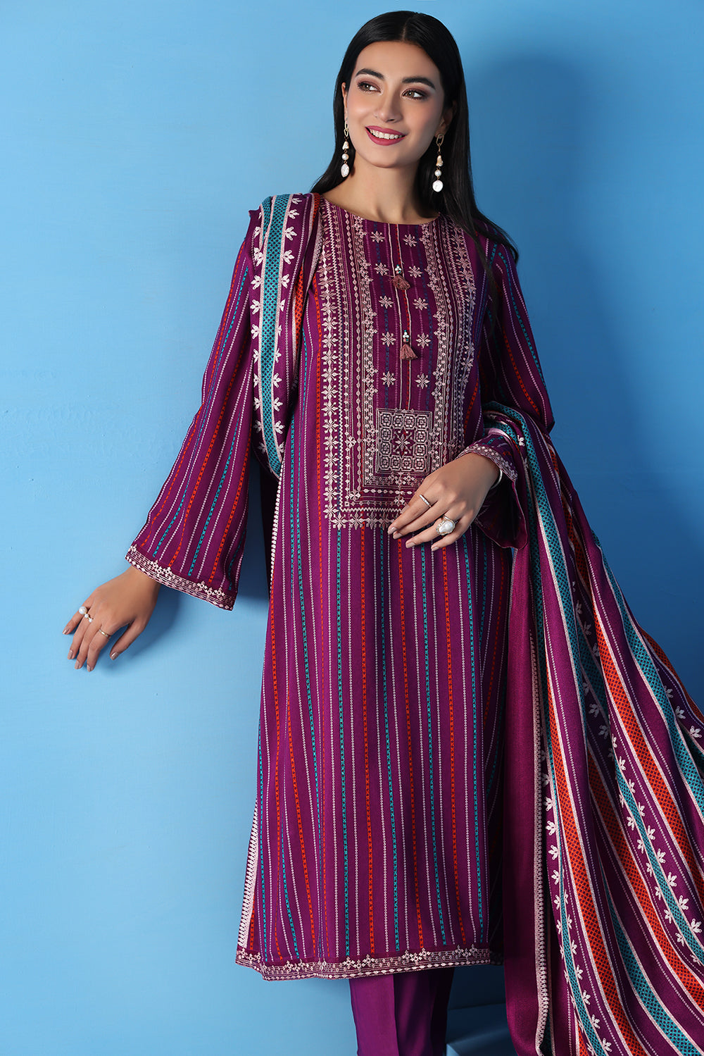 3PC Unstitched Printed Embroidered Winter Collection 2022 Fair Price