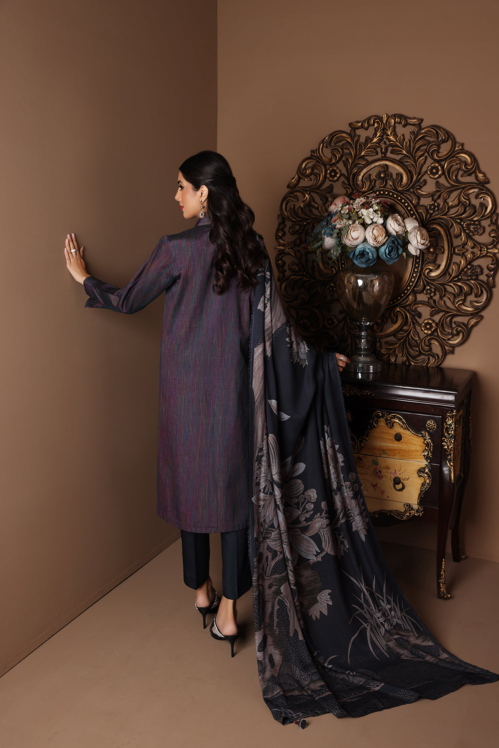 3PC Unstitched Printed & Space Dyed Jacquard Winter Collection 2022