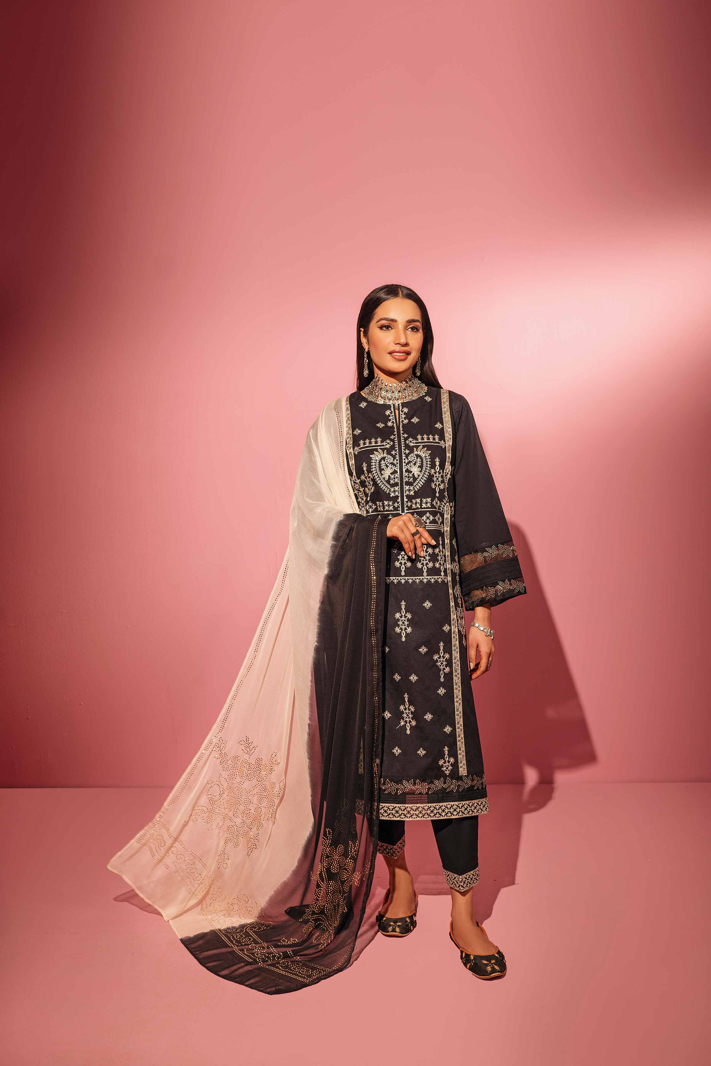 3 Piece Unstitched Printed Embellished Eid Collection Summer 2023 Nishat Outlet Nishat Fps 