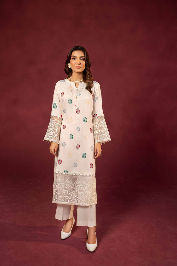 2 Piece - Printed Embroidered Suit - 42303352