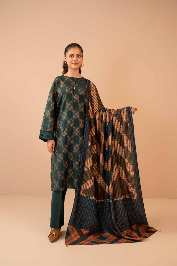 3 Piece - Digital Printed Jacquard Suit - 42303465