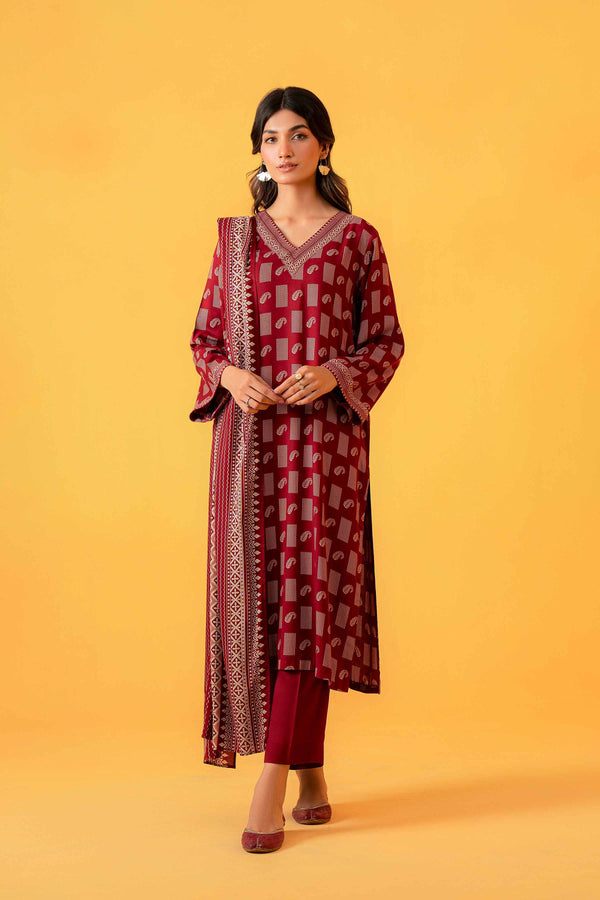 3 Piece  Printed Loose Fabric Best Bargains Freedom To Buy Nishat Outlet 