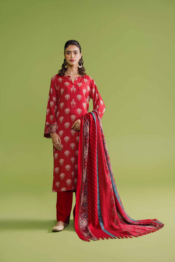 3 Piece  Printed Loose Fabric Best Bargains Freedom To Buy Nishat Outlet 