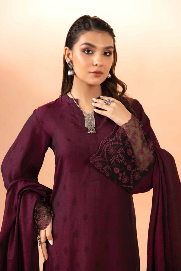 3 Piece - Jacquard Embroidered Suit - 42401024