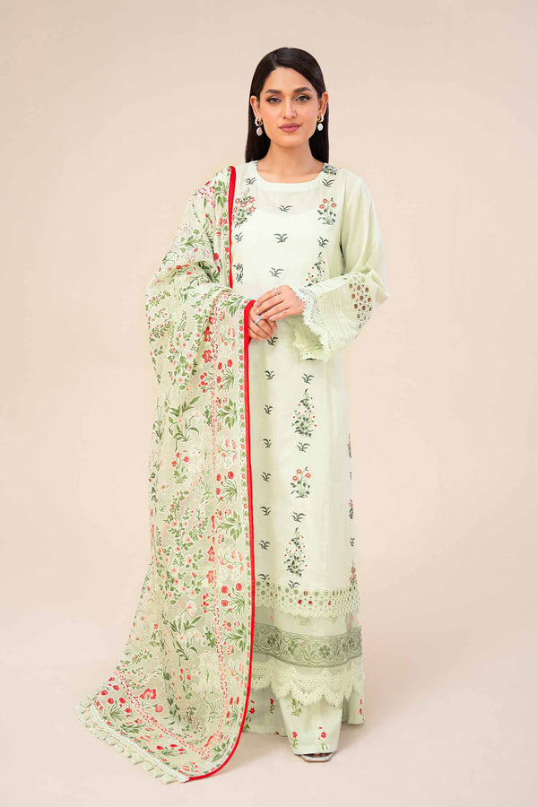 3 Piece - Printed Embroidered Suit - 42401638