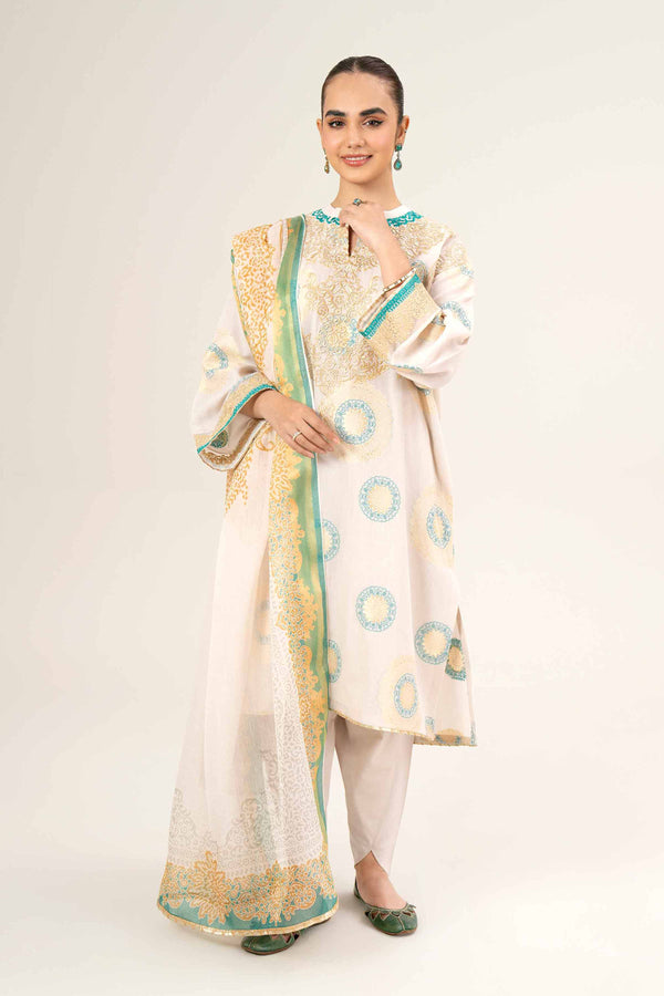 3 Piece - Jacquard Embroidered Suit - 42401927