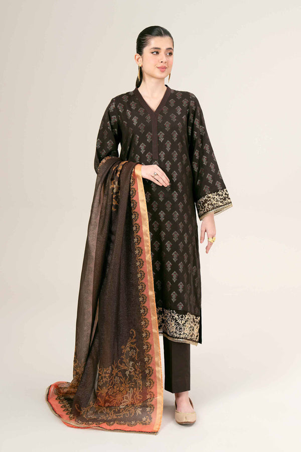 3 Piece - Jacquard Embroidered Suit - 42401931