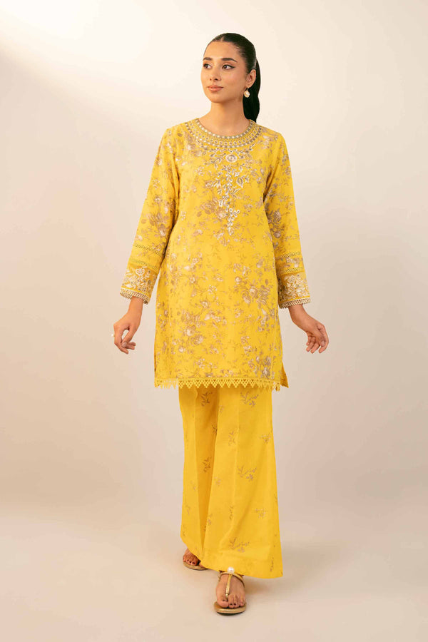 2 Piece  Digital Printed Embroidered Unstitched Suit Winter 2024