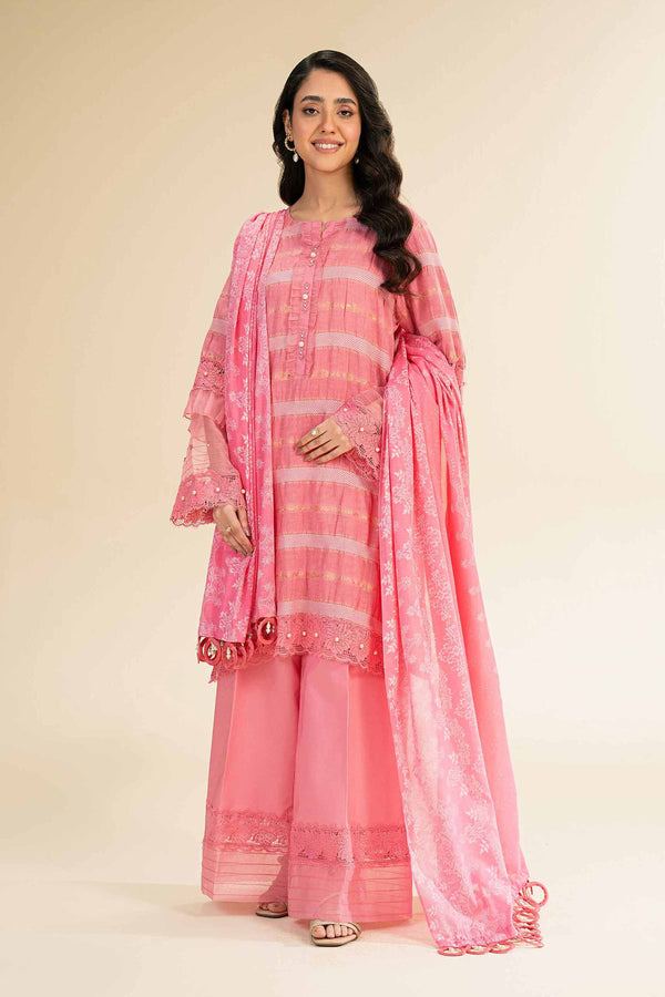 3 Piece - Paste Printed With Jacquard Suit - 42501106 for Women - Unstitched Collection | Nishat | Shop Online