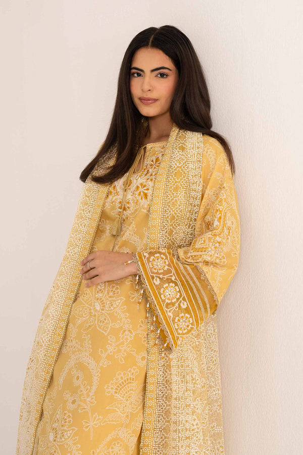 nishat embroidered dresses Buy Green Embroidered Raw Silk 1-piece ready to wear Long dress main image 1