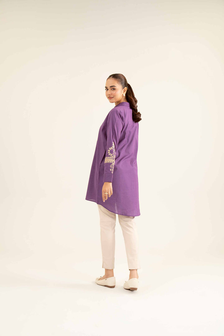 Purple Neps Lawn Embroidered Winter Tunic