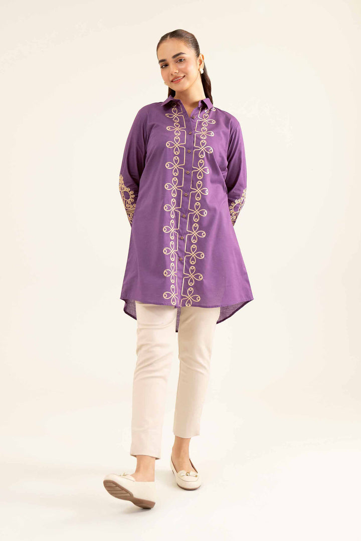 Purple Neps Lawn Embroidered Winter Tunic