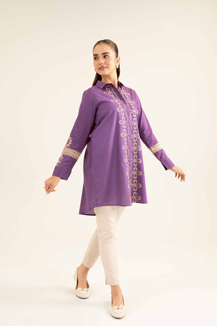Purple Neps Lawn Embroidered Winter Tunic