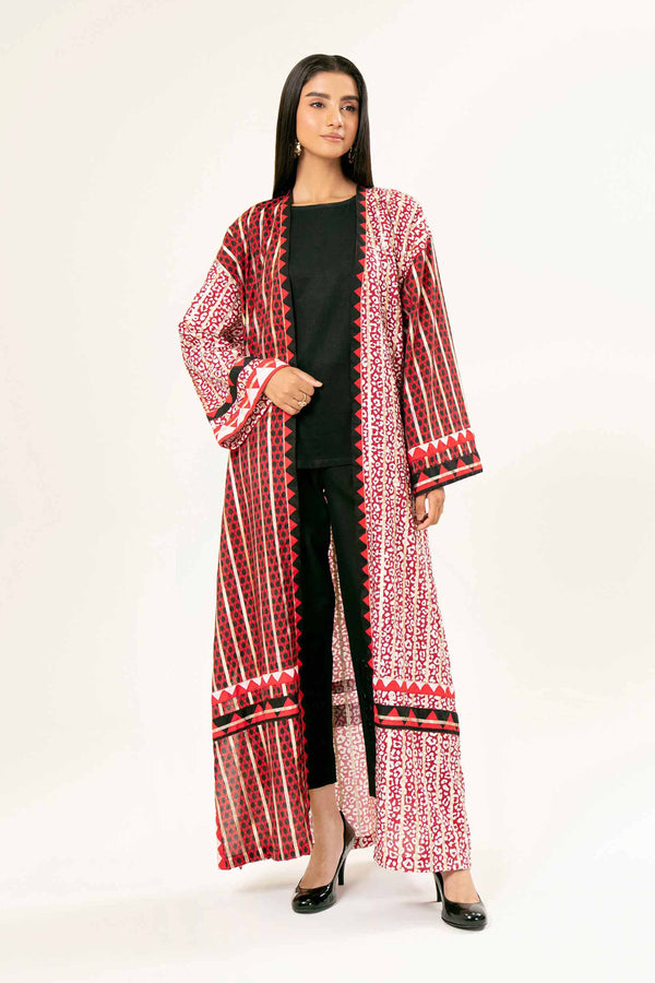 Printed Red Monar Gold Gown