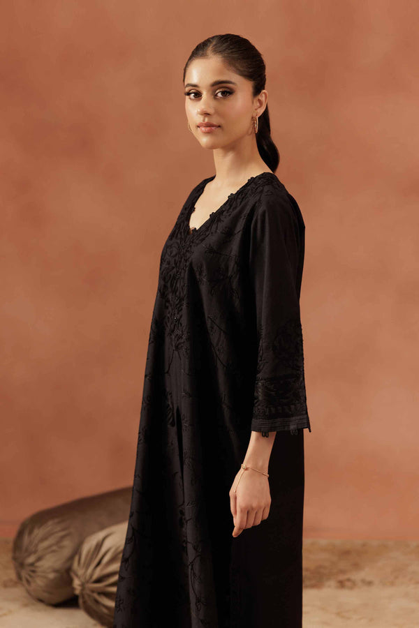 chinese dress ladies Buy Black Printed Jacquard 2-piece Unstitched Dress main image 1