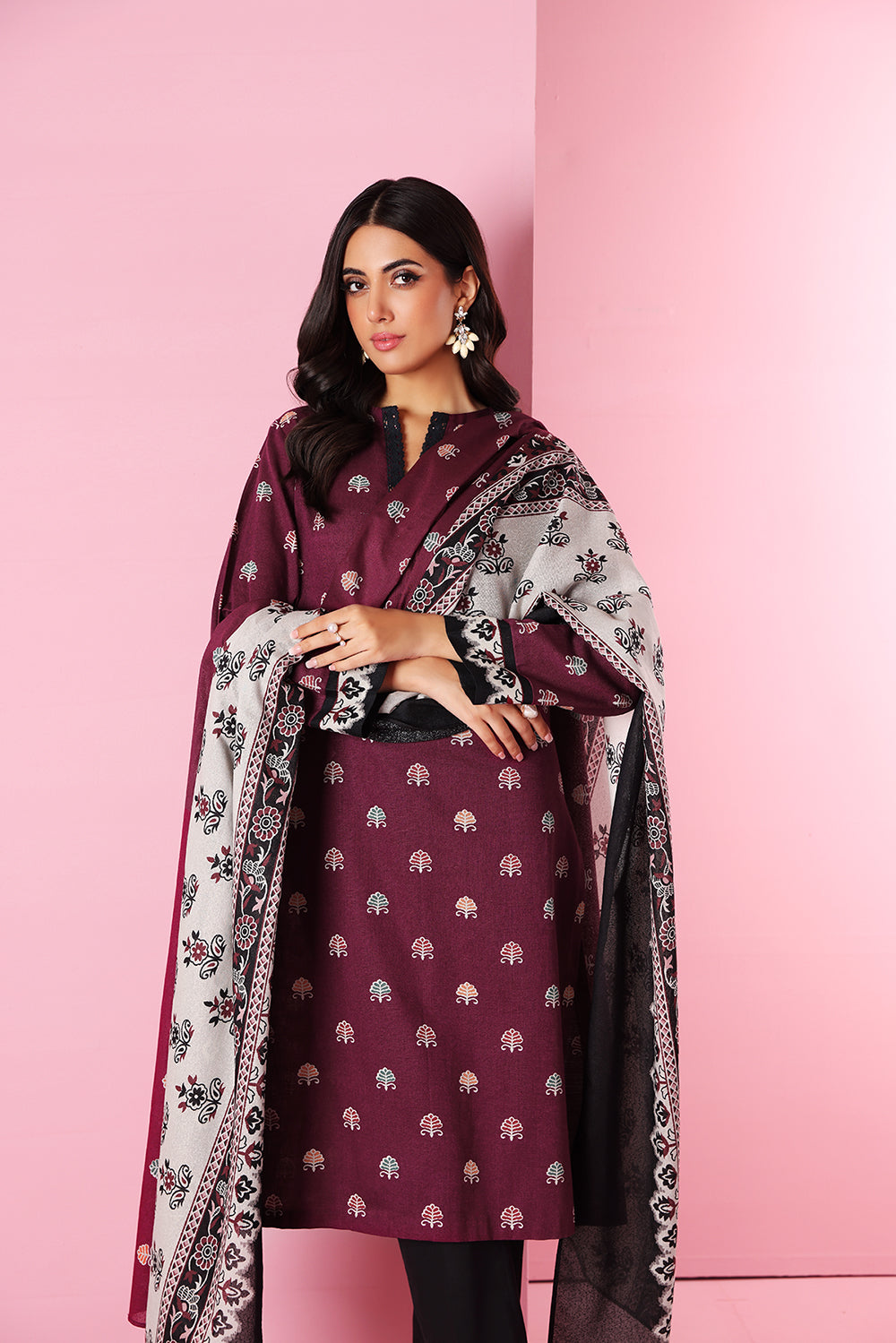 2pc unstitched printed winter collection 2022 nishat linen nishat fps