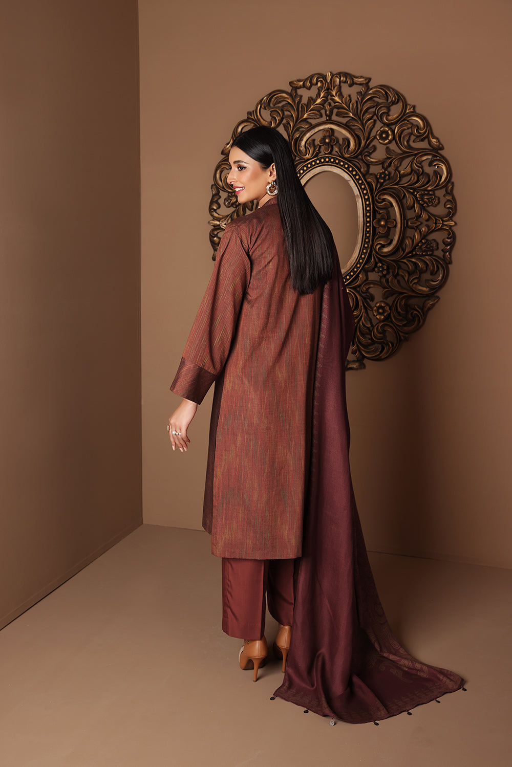 3PC Unstitched Printed & Space Dyed Jacquard Winter Collection 2022