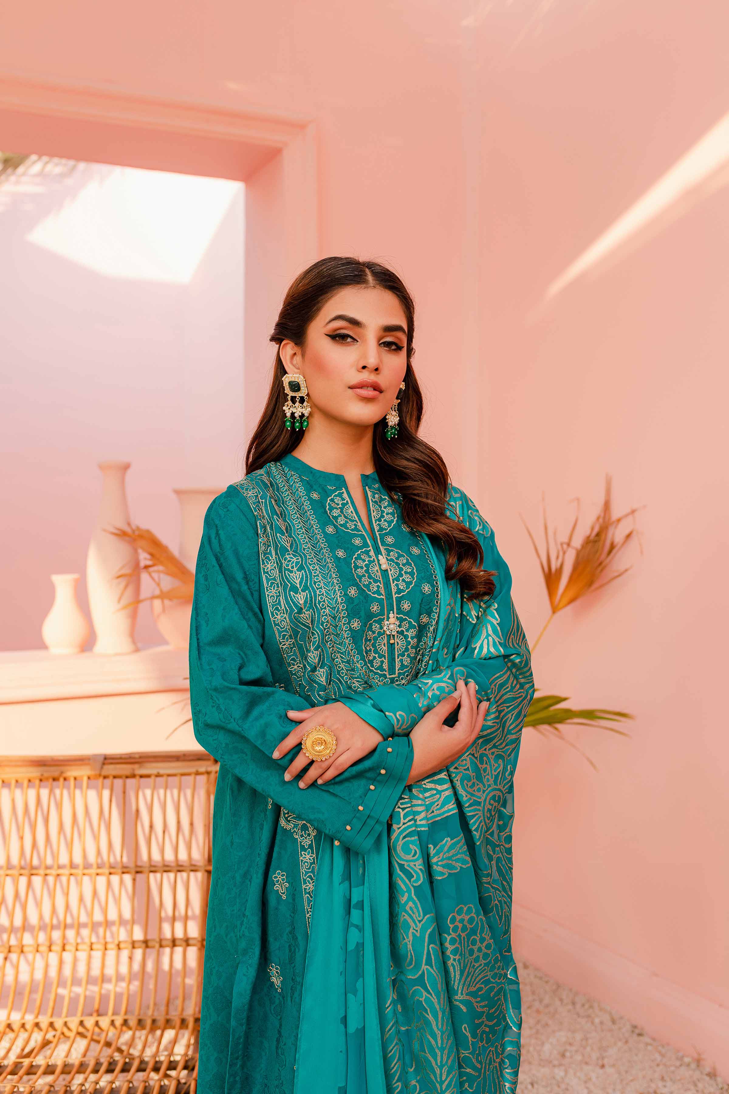 3 Piece Unstitched Jacquard Embroidered Eid Collection Summer 2023