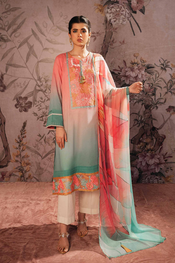 2 Piece - Digital Printed Embroidered Suit - 42301242