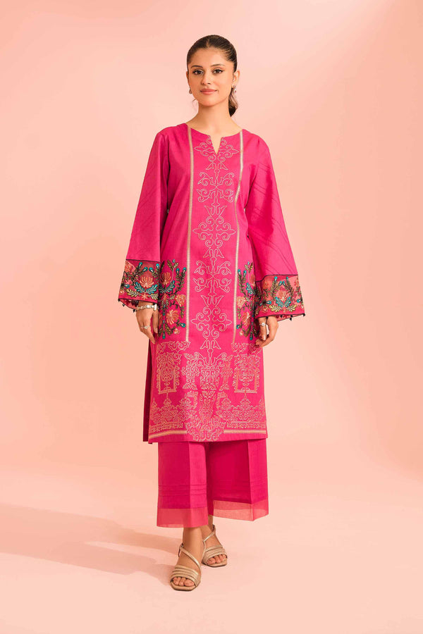 2 Piece - Dyed Embroidered Suit -  42301589