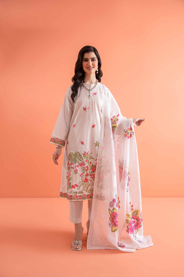 3 Piece - Jacquard Embroidered Suit -  42301626