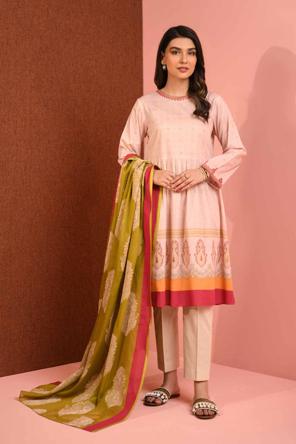 2 Piece - Printed Embroidered Suit - PE23-126