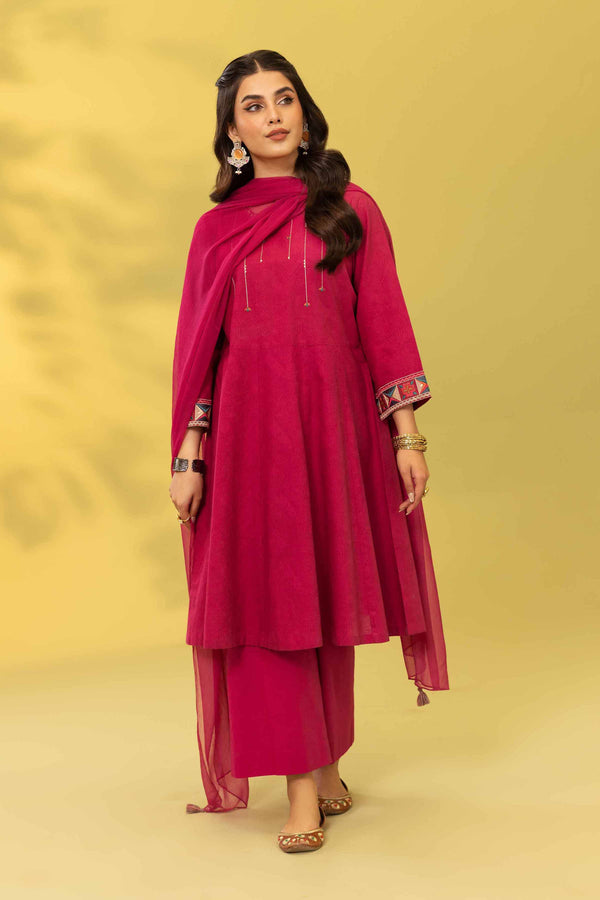 3 Piece - Embroidered Suit - PS23-313